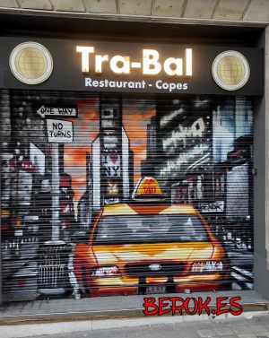 Graffiti Mural Persiana Taxi New York Lagarto 300x100000